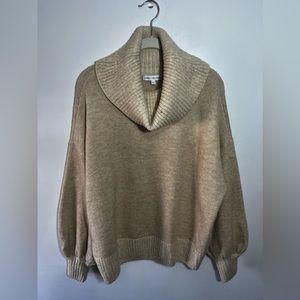 Express X Negin Mirsalehi, beige wide turtleneck sweater, size L.